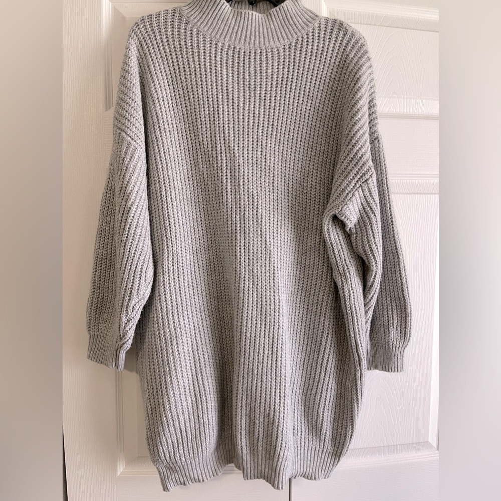 Chic Soul Grey Tunic Sweater